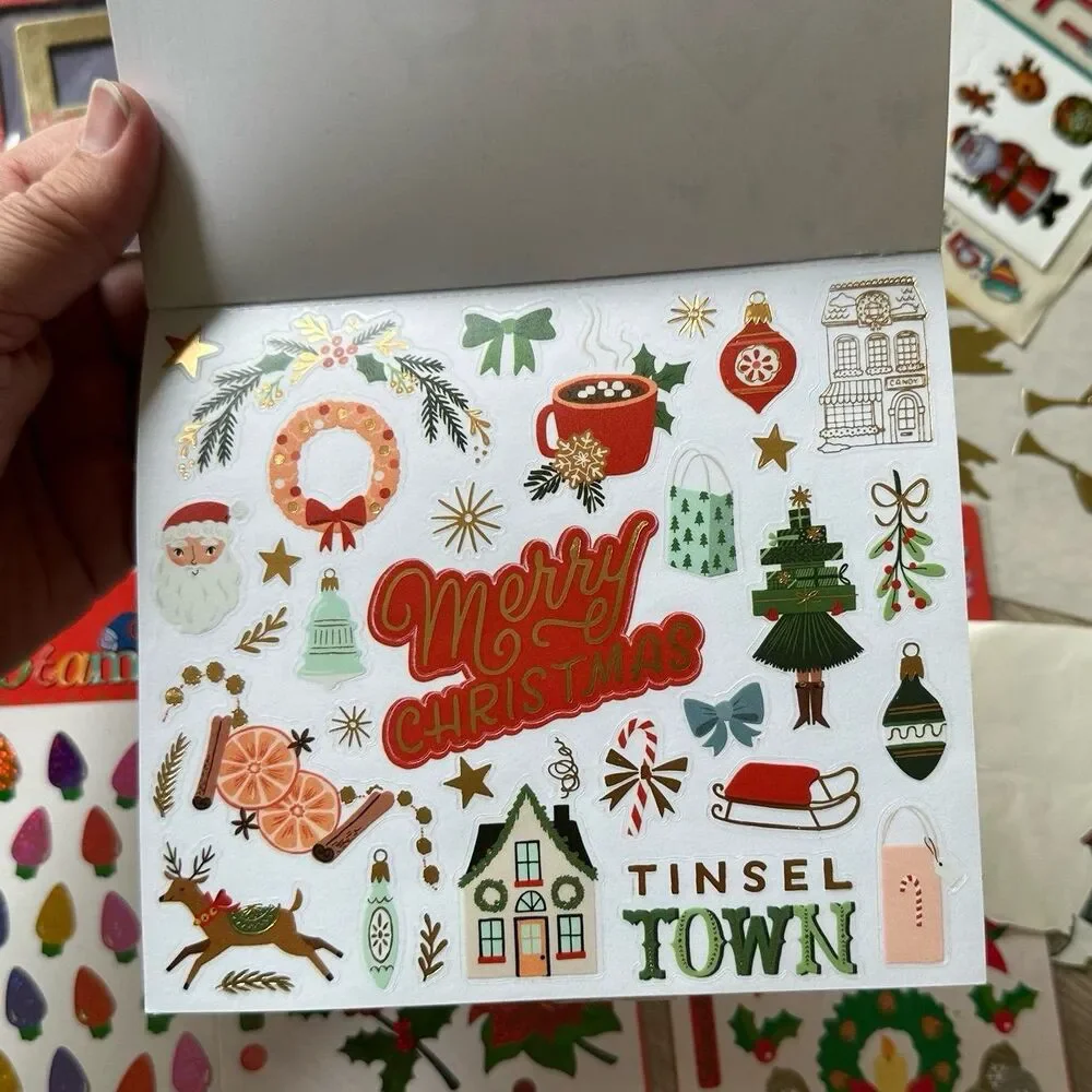 Christmas Holiday Stickers & Notes Lot - 8 New Sealed Packages & Several Loose